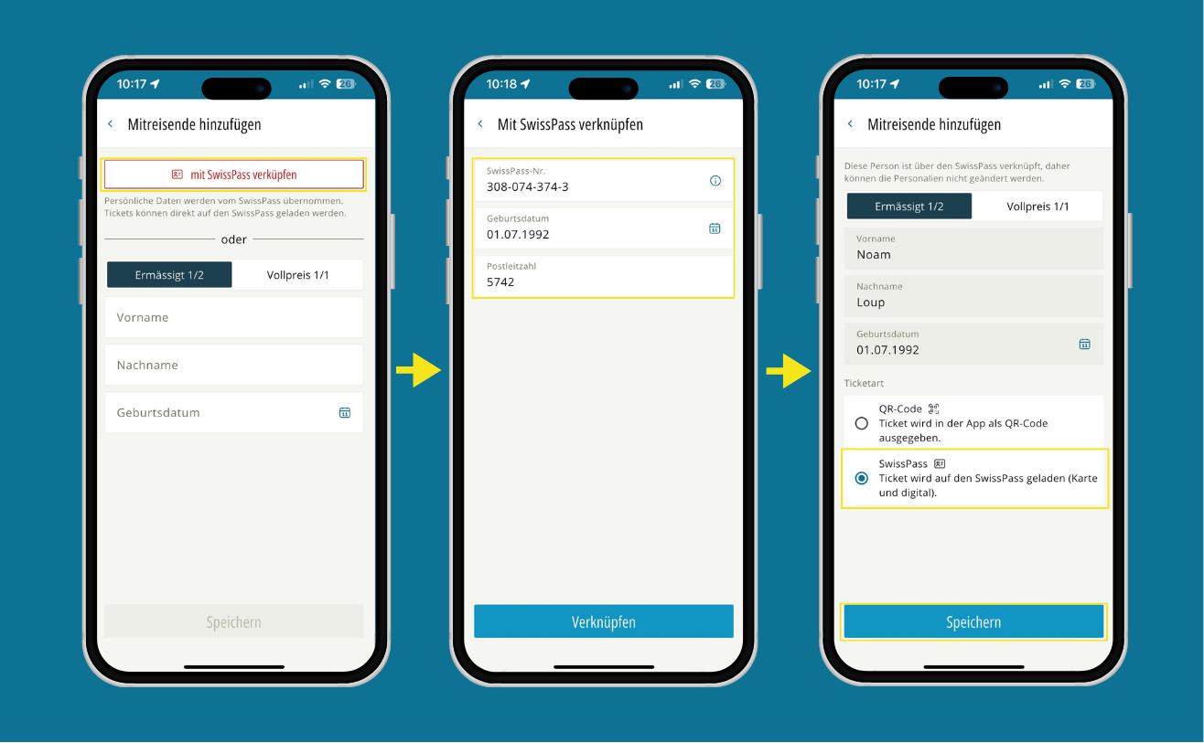 Ticket type for fellow travelers changed to SwissPass